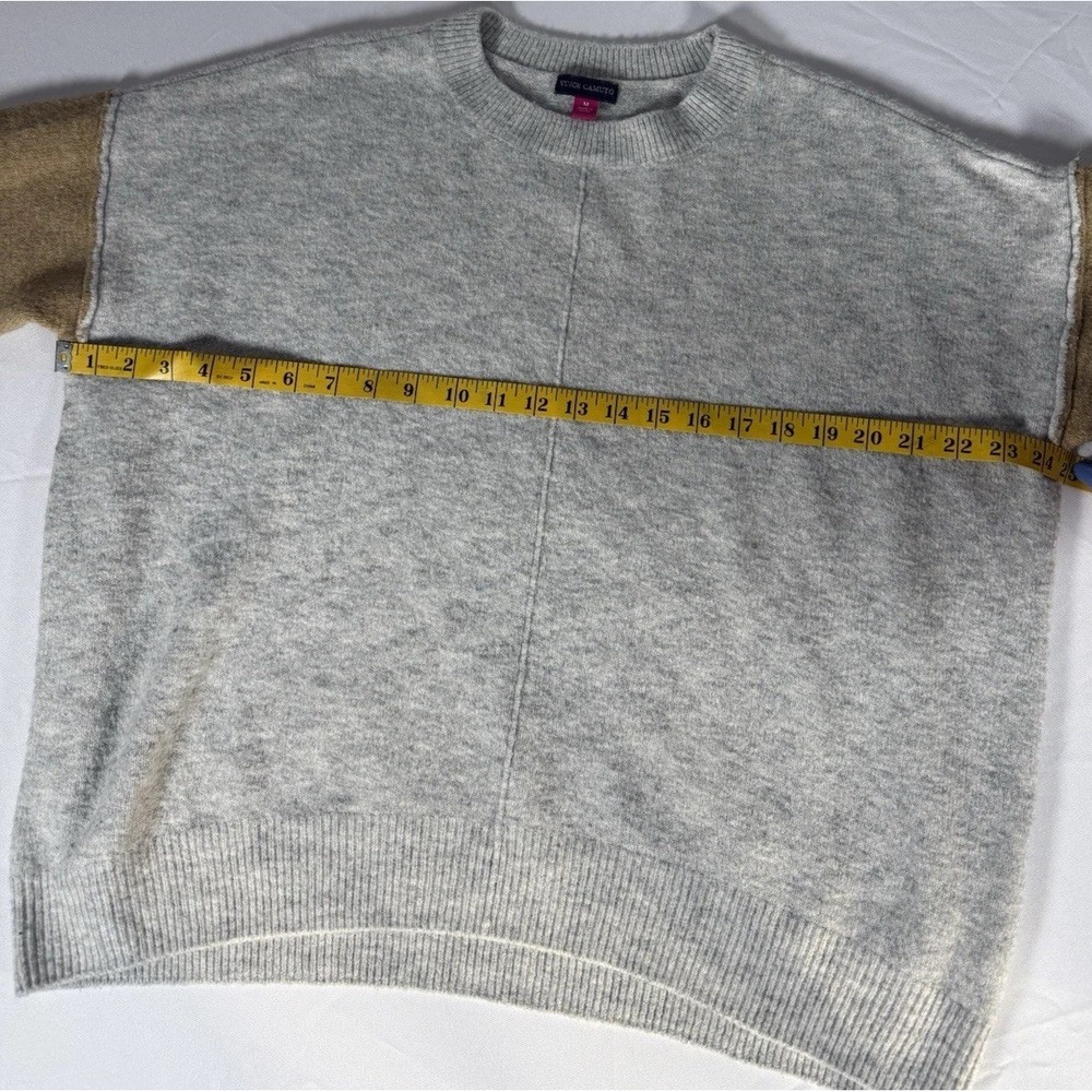 Vince Camuto Colorblock Raglan Sleeve‎ Sweater Size M Cream With Brown Sleeves